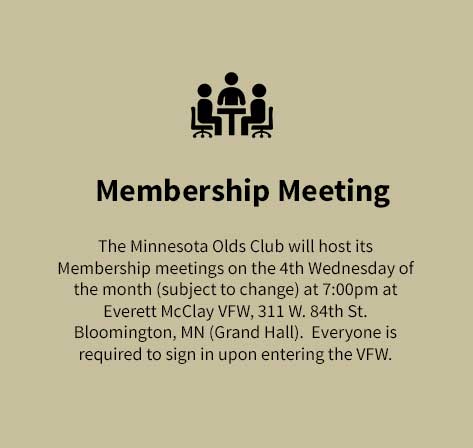 MN Olds Membership Meetings and Events